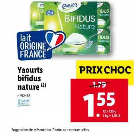 Yaourts Bifidus Nature Envia