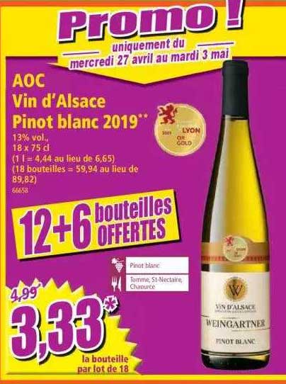 aoc vin d'alaska pinot blanc 2019