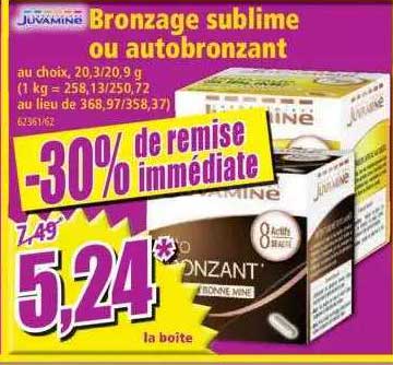 bronzage sublime ou autobronzant juvamine