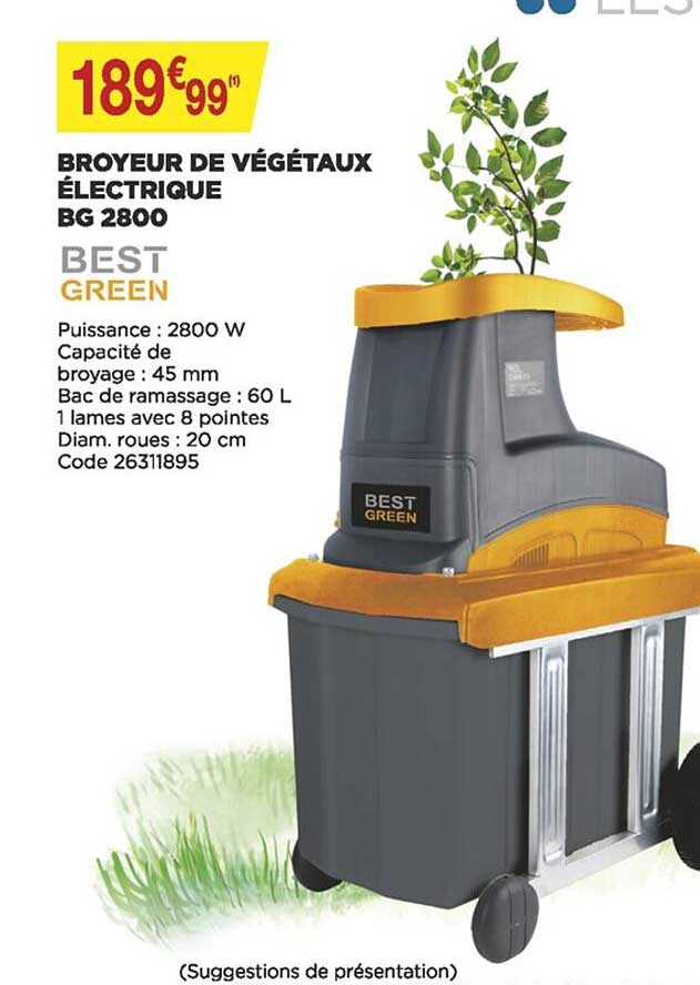Broyeur De Végétaux électrique Bg 2800 Best Green