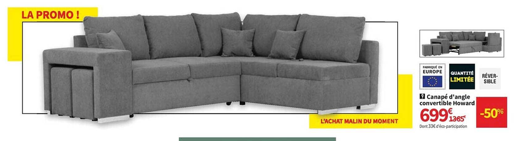 canapé d'angle convertible howard