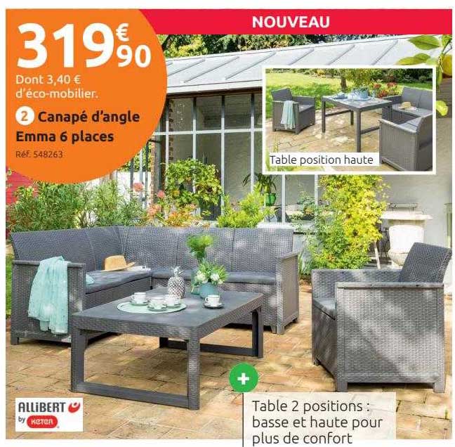 Canapé D'angle Emma 6 Places Allibert