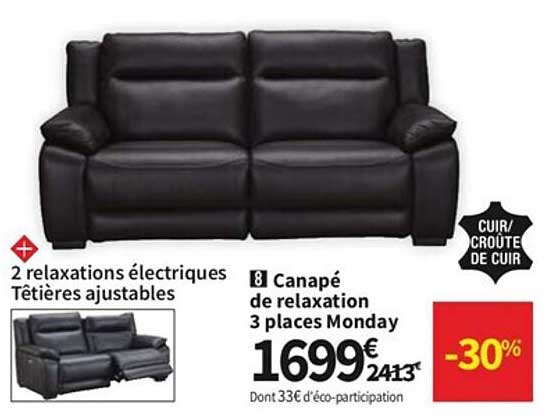 canapé de relaxation 3 places monday