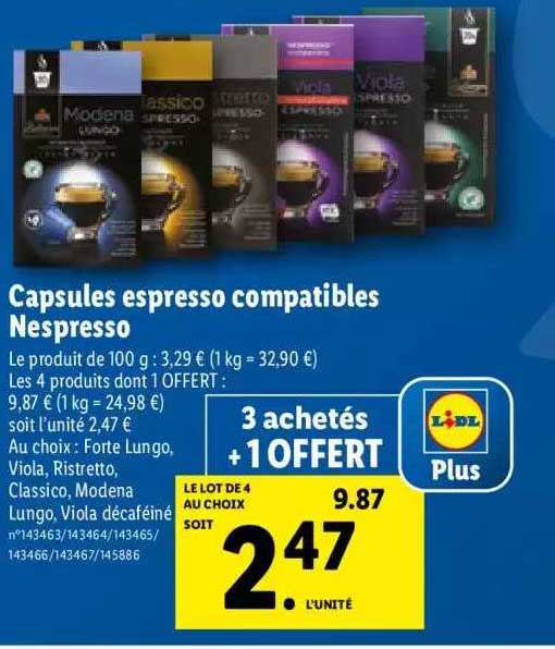 capsules espresso compatibles nespresso