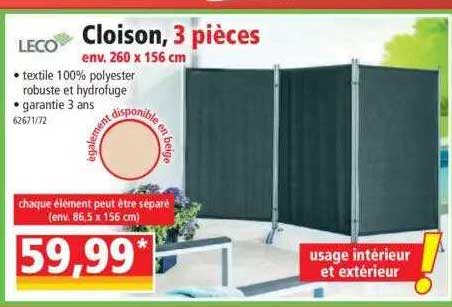 Cloison Leco, 3 Pièces