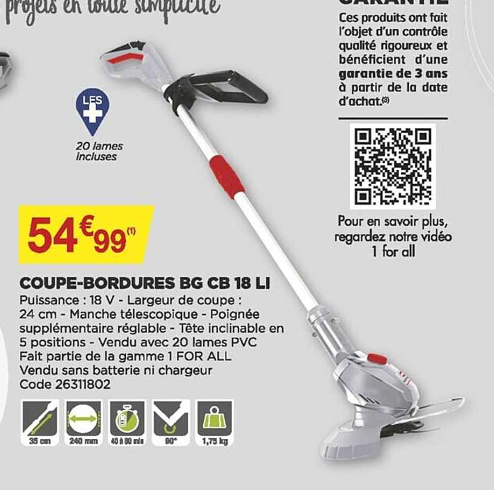 coupe-bordures bg cb 18 li