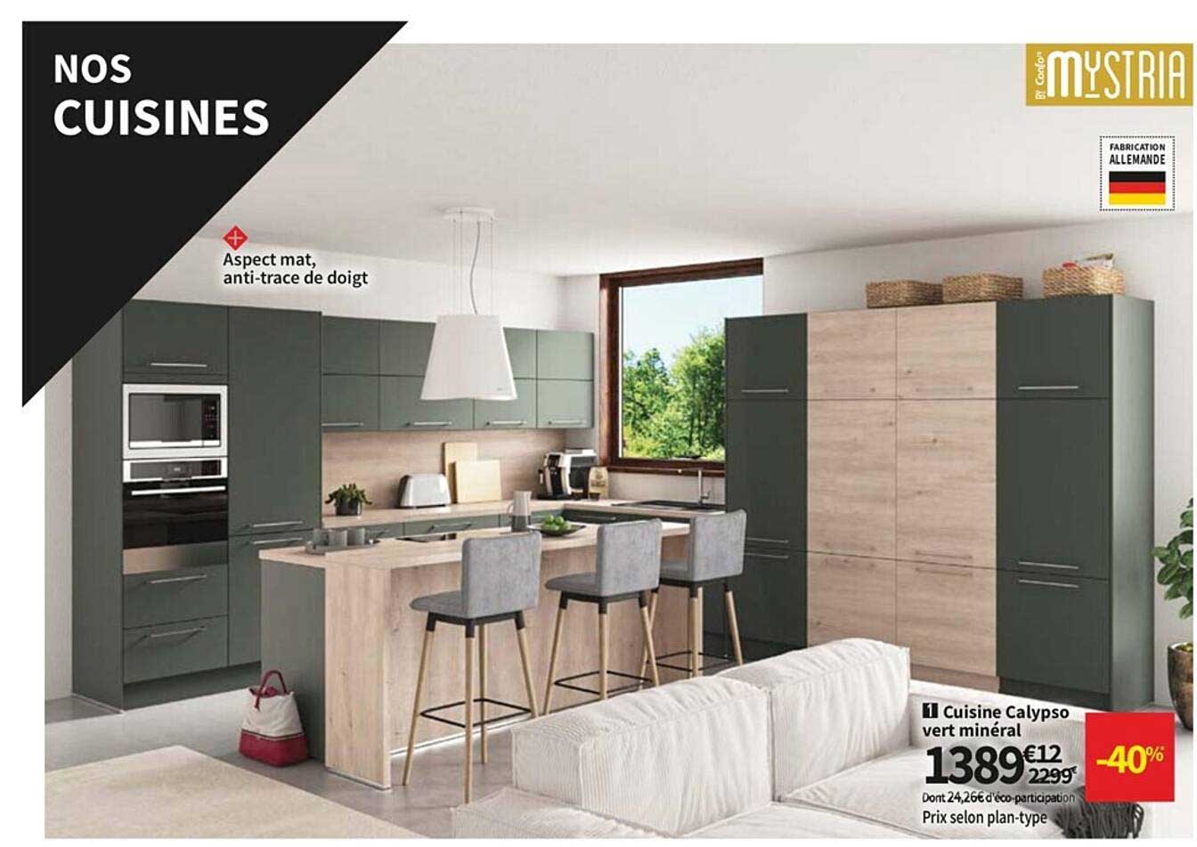 cuisine calypso vert minéral