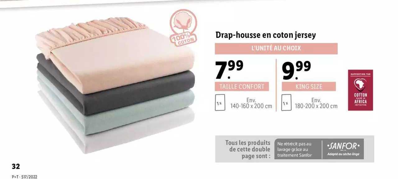 drap-housse en coton jersey