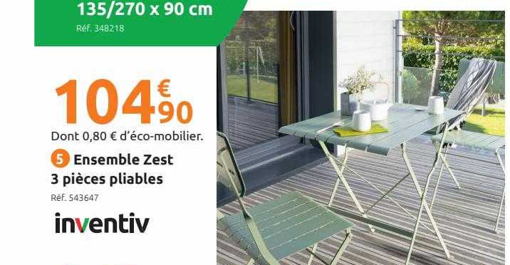 ensemble zest 3 pièces pliable inventiv