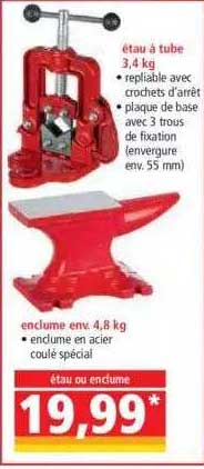étau à tube 3,4 kg, enclume env. 4,8 kg