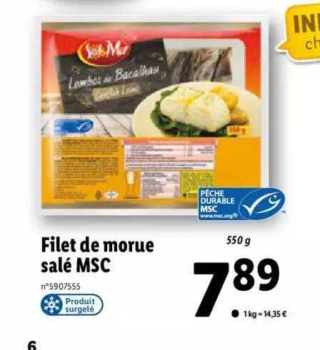 filet de morue salé msc sol & mar