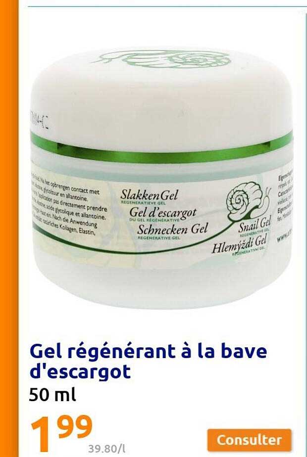 gel régénérant à la bave d'escargot