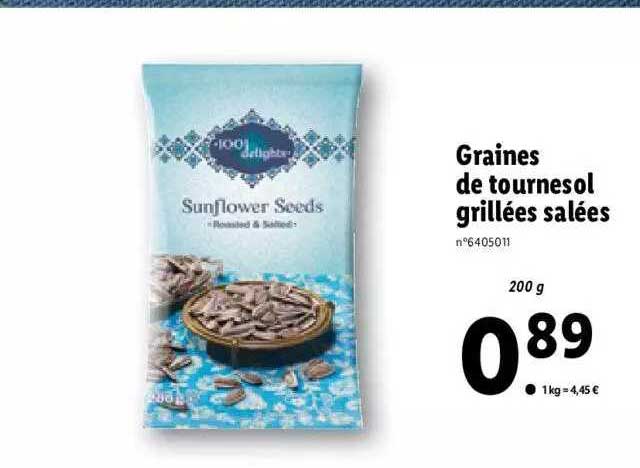 graines de tournesol grillées salées 100 delights