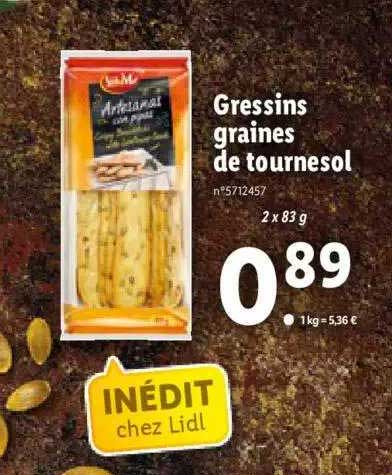 gressins graines de tournesol sol & mar