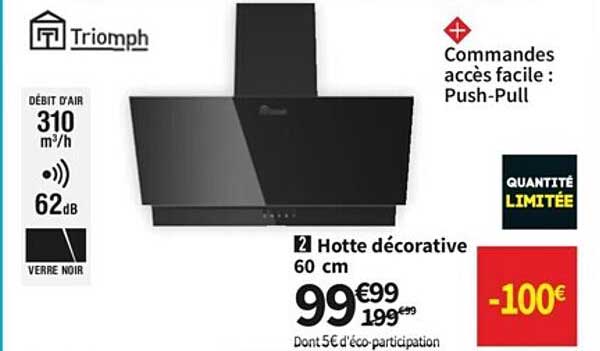 hotte décorative 60 cm