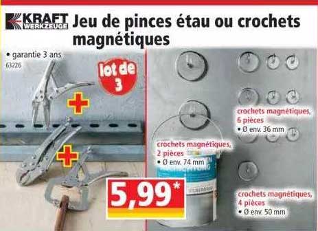 jeu de pinces étau ou crochets magnétiques kraft werkzeuge