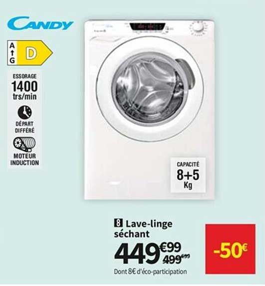 lave-linge séchant candy