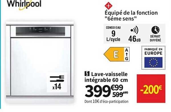 lave-vaisselle intégrable 60 cm whirlpool