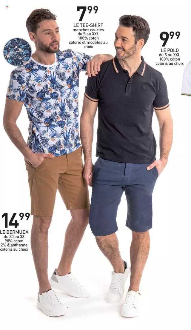 le bermuda, le tee-shirt, le polo