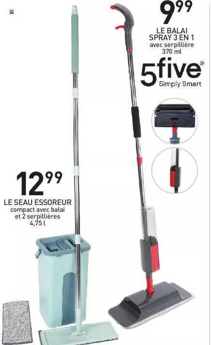 Le Seau Essoreur, Le Balai Spray 3 En 1 5five