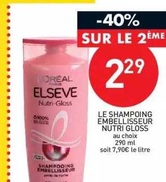 le shampoing embellisseur nutri gloss elsève l'oréal