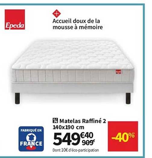 matelas raffiné 2 140 x 190 cm epeda