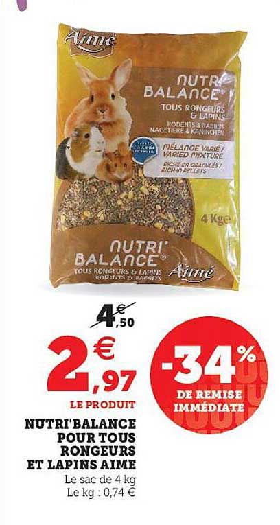 nutri'balance pour tous rongeurs et lapins aimé