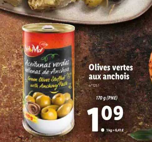 olives vertes aux anchois sol & mar