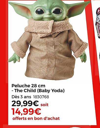 peluche 28 cm - the child (baby yoda)