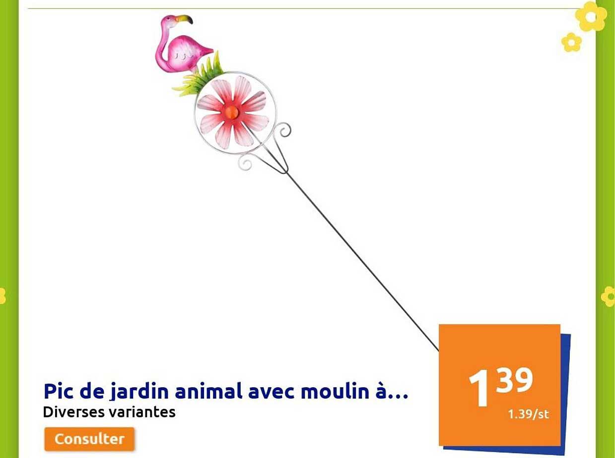 pic de jardin animal avec moulin à...