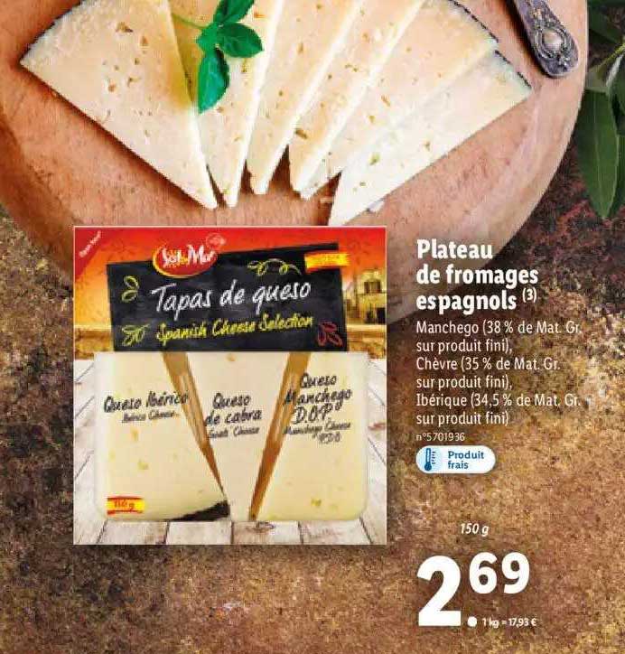 plateau de fromages espagnols sol & mar