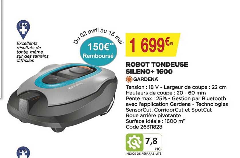 robot tondeuse sileno+ 1600 gardena
