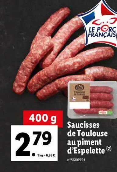 saucisses de toulouse au piment d'espelette