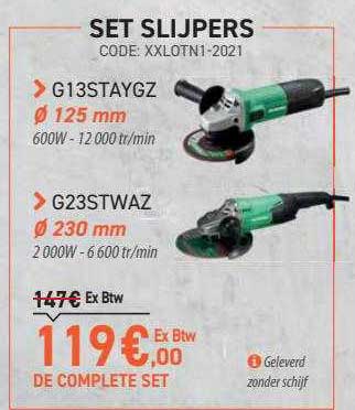 set slijpers g13staygz, g23stwaz