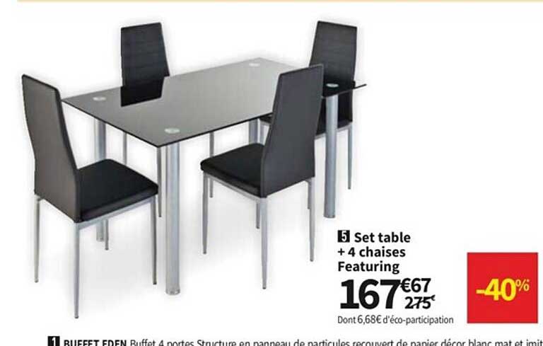 set table + 4 chaises featuring