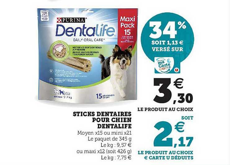 sticks dentaires pour chien dentalife