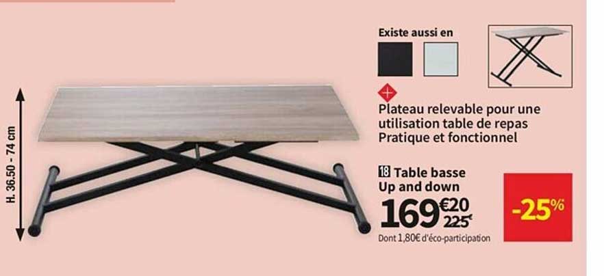 table basse up and down