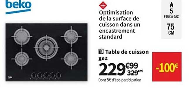 Table De Cuisson Gaz Beko