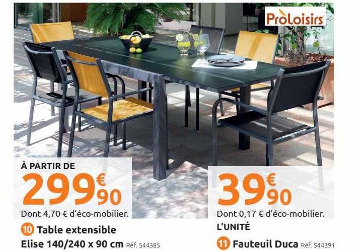 table extensible elise 140-240 x 90 cm, fauteuil duca