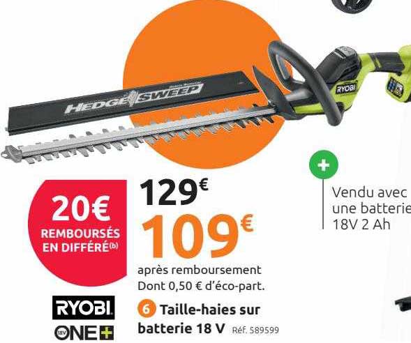 taille-haies sur batterie 18 v ryobi