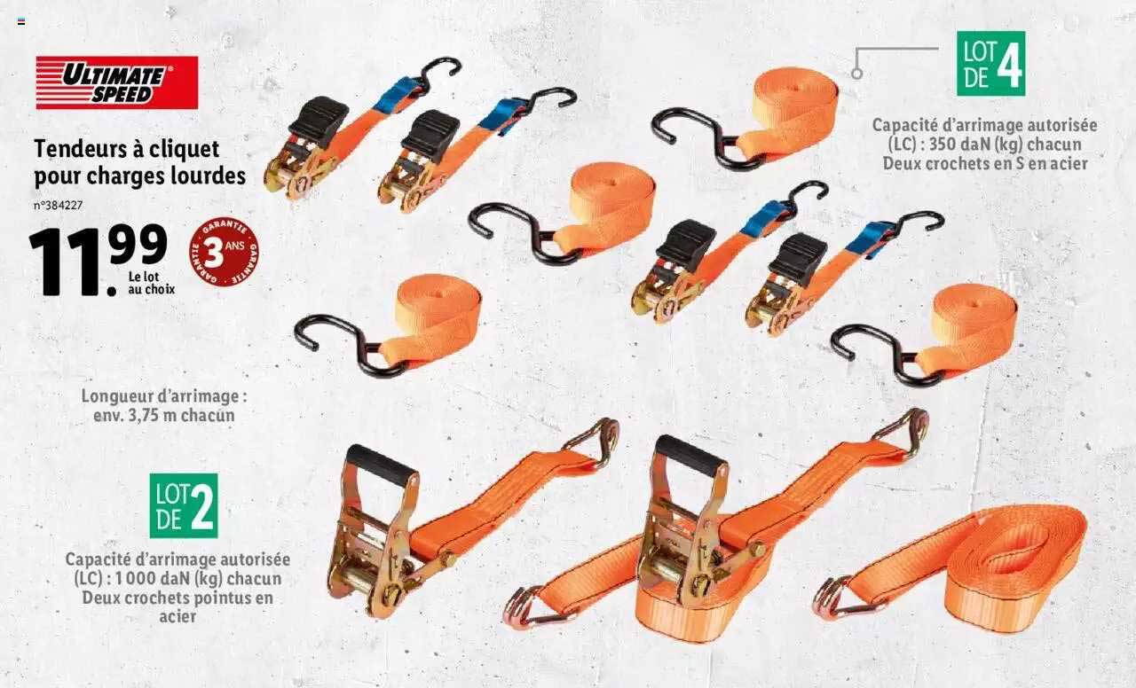 tendeurs à cliquet pour charges lourdes ultmate speed