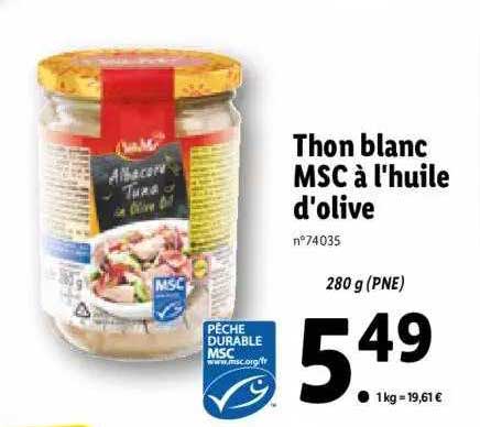 thon blanc msc à l'huile d'olive sol & mar