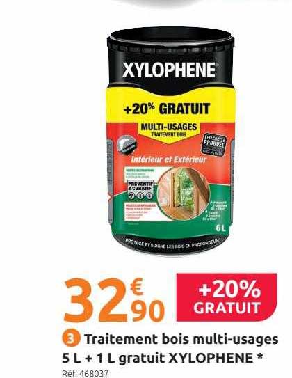 traitement bois multi-usages 5 l + 1 l gratuit xylophène