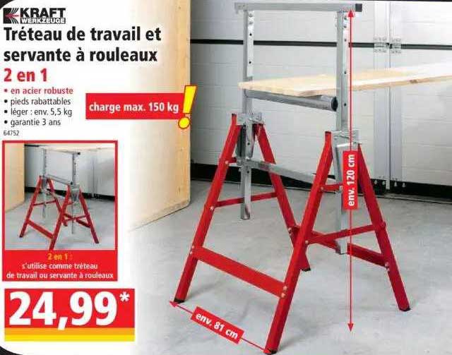 tréteau de travail et servante à rouleaux kraft werkzeuge