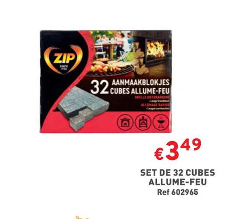 set de 32 cubes allume-feu