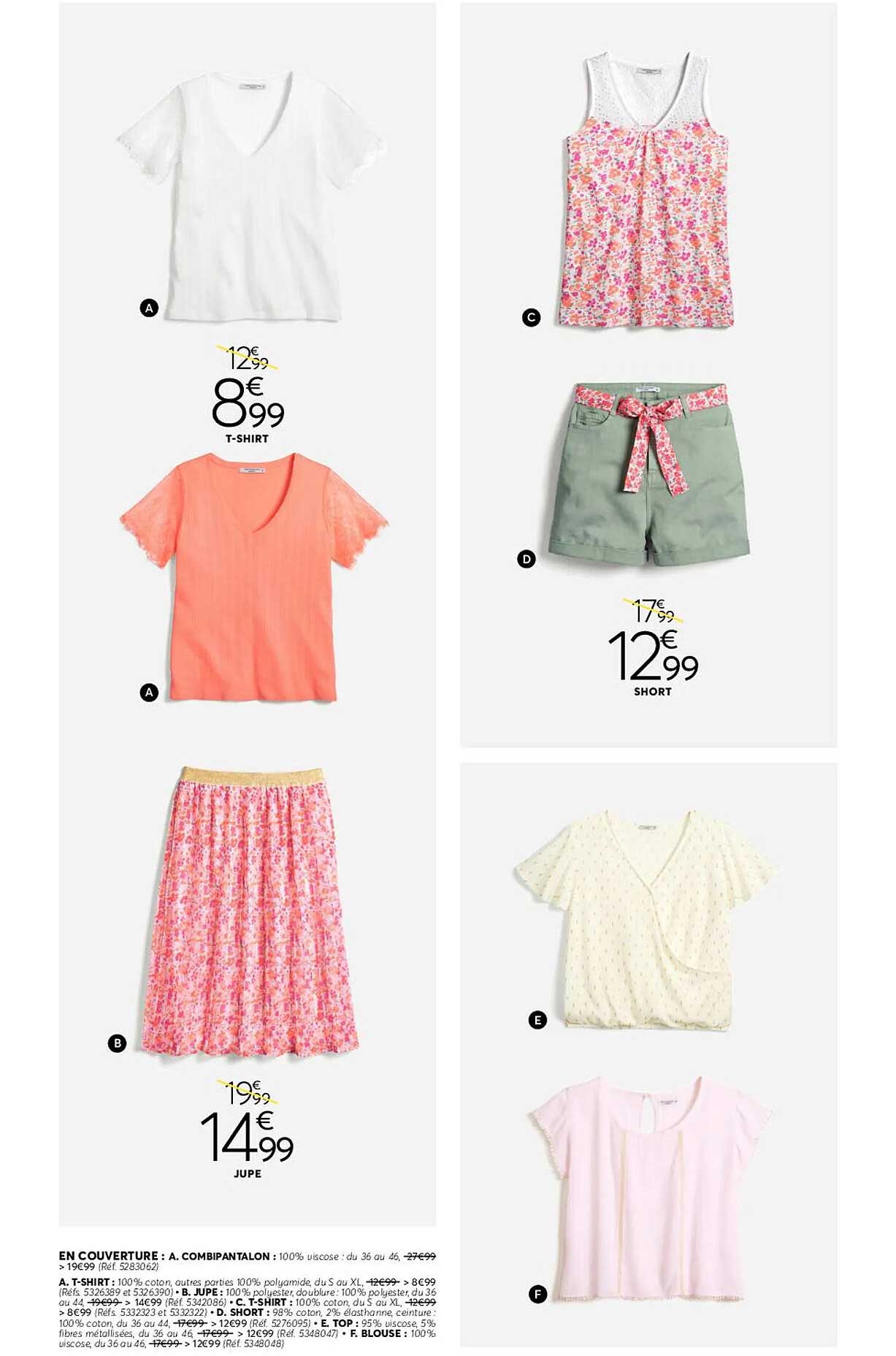 T-shirt, Jupe, Short