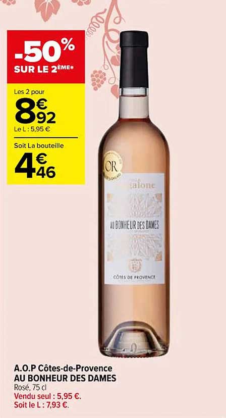 a.o.p. côtes-de-provence au bonheur des dames