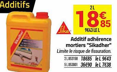 Additif Adhérence Mortiers "sikadher"