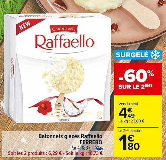 Bâtonnets Glacés Raffaello Ferrero
