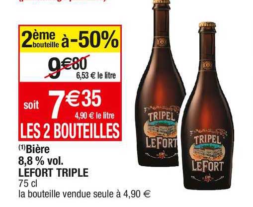 Bière 8,8% Vol. Lefort Triple